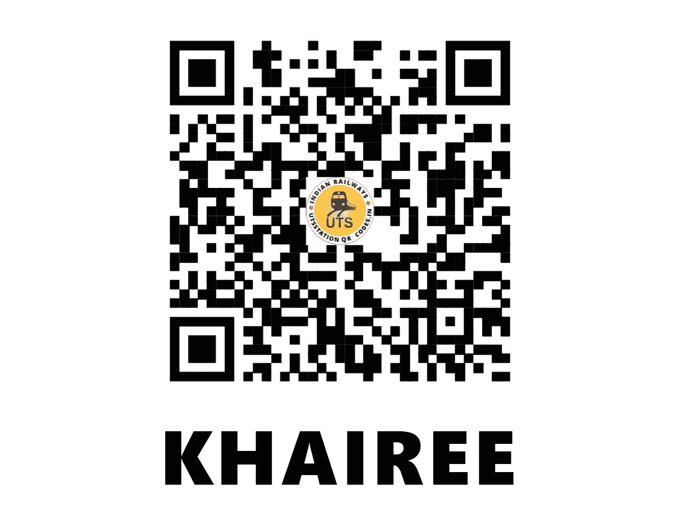UTS QR Code for KHAIREE - KHR (SB - MADHYA PRADESH)
